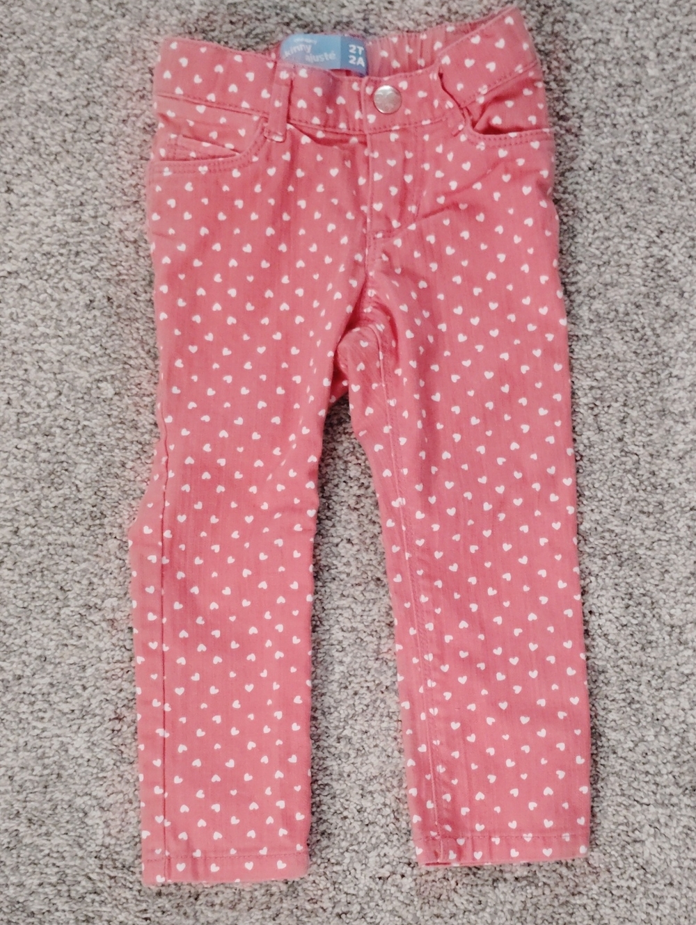 Old Navy Coral Heart Print Skinny Jeans